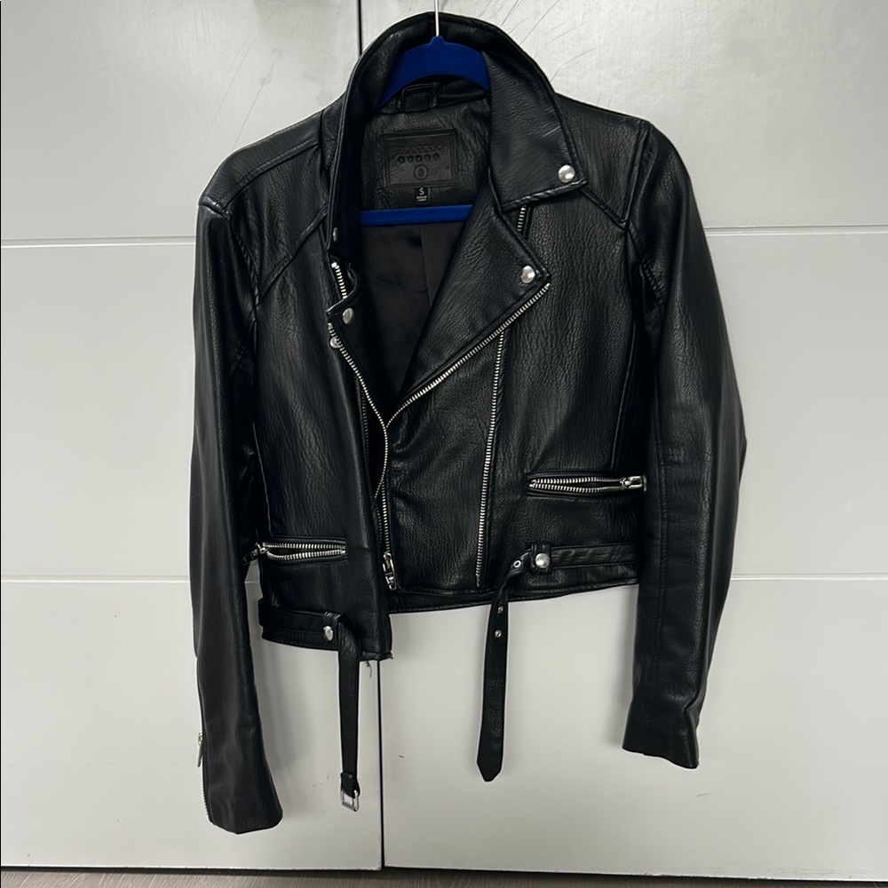Classic Black Leather Moto Jacket